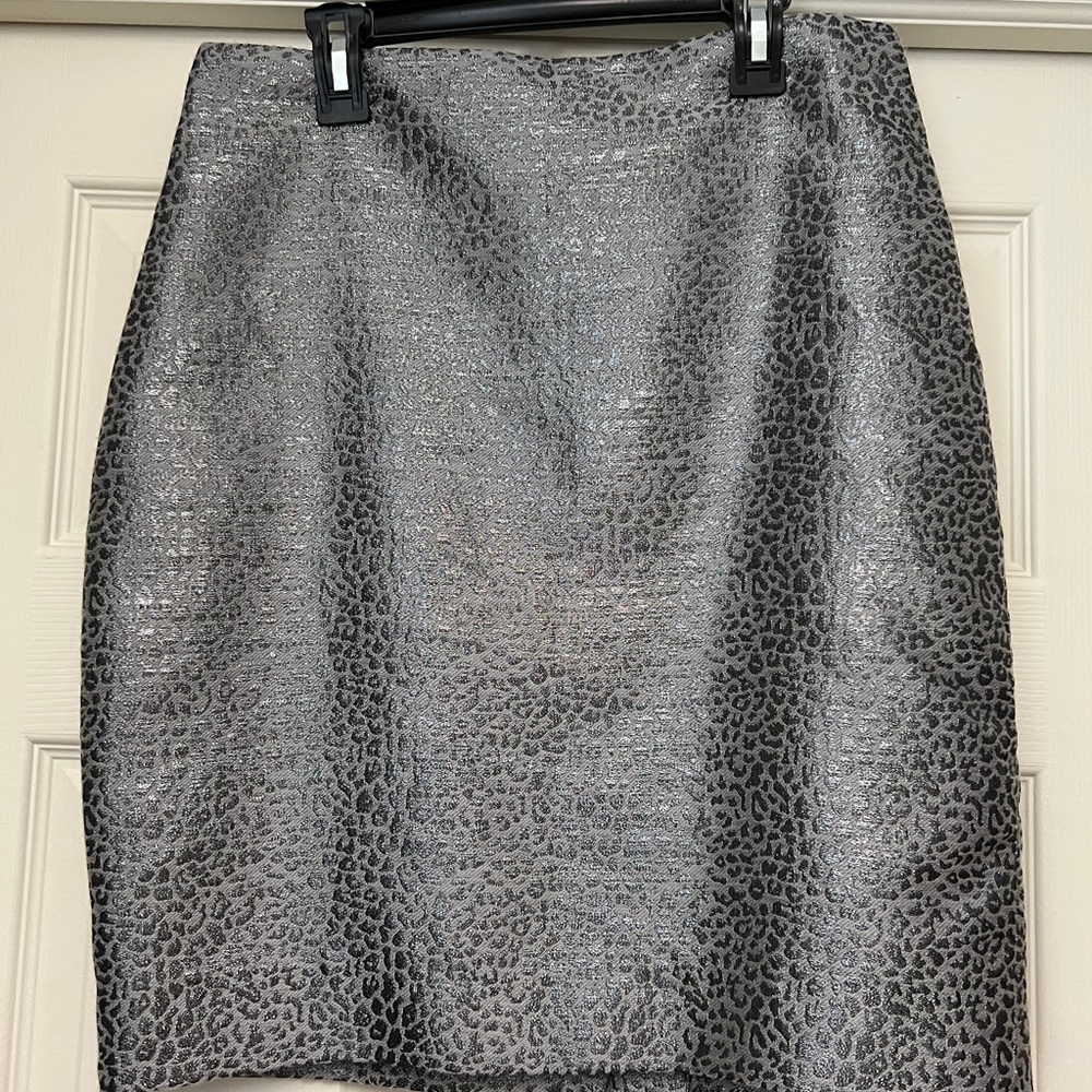 Ann Taylor Silver Pencil Skirt